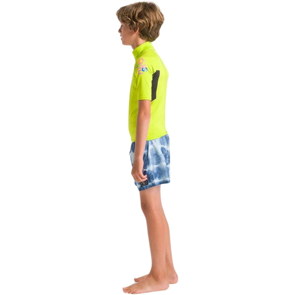 2026 C-Skins Junior NuWave X Short Sleeve Rash Vest C-NLYSSJ - Lime / Anthracite / Multi